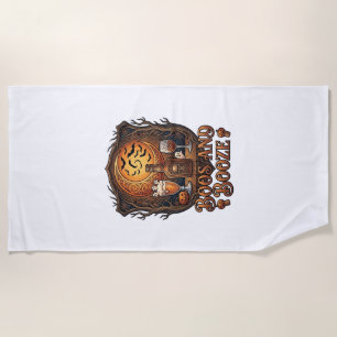 Serviette De Plage Boos Boisson Halloween Crâne Bouteille Bière Vin C