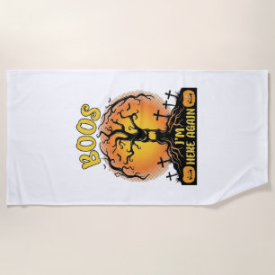 Serviette De Plage Boos Je suis ici encore Halloween Arbre Effrayant