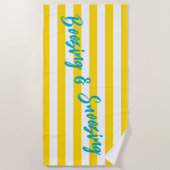 Serviette De Plage Boozing and Snoozing Cabana Stripe Pool Party (Devant)