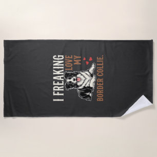 Serviette De Plage Border Collie drôle d'amour de chien