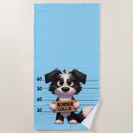 Serviette De Plage Border Collie vilain (Devant)