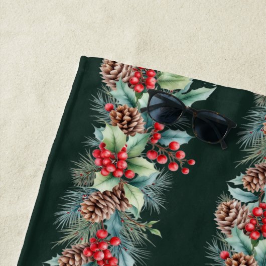 Serviette De Plage Bordure aquarelle rustique (En situation)