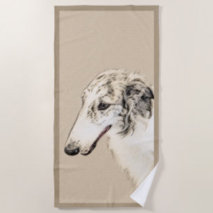 Serviette De Plage Borzoi (Argent Brindle) Peinture Chien Art origina