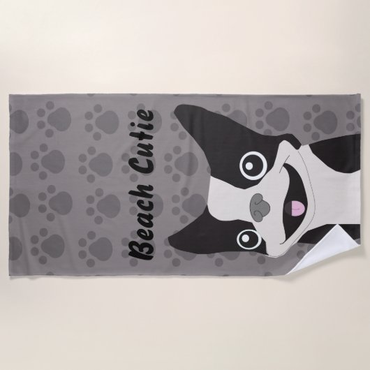 Serviette De Plage Boston Terrier (Devant)