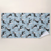 Serviette De Plage Boston Terrier Bones and Paws (Devant)