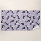 Serviette De Plage Boston Terrier Bones and Paws Beach Towne (Devant)