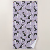 Serviette De Plage Boston Terrier Bones and Paws Beach Towne (Devant)
