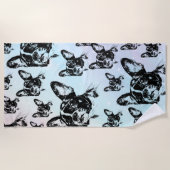 Serviette De Plage Boston Terrier Dog Design d'art chic (Devant)