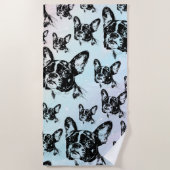 Serviette De Plage Boston Terrier Dog Design d'art chic (Devant)