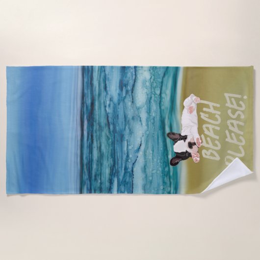Serviette de plage Boston Terrier Pup (Devant)