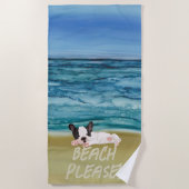 Serviette de plage Boston Terrier Pup (Devant)
