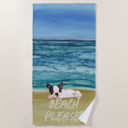 Serviette de plage Boston Terrier Pup (Devant)