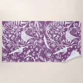 Serviette De Plage Botanique Floral Purple (Devant)