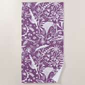 Serviette De Plage Botanique Floral Purple (Devant)