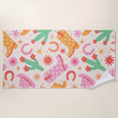 Serviette De Plage Bottes pour fille super et Motif Casquette avec Ca (Devant)