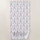 Serviette De Plage Boubbly Pink Champagne Diamond Ring Personnalisé (Devant)