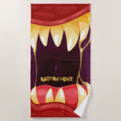 Serviette De Plage Bouche monstre avec grandes dents (Devant)