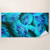Serviette De Plage Boucles turquoise et bleue en optique 3D (Devant)