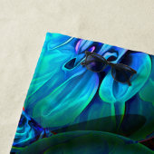 Serviette De Plage Boucles turquoise et bleue en optique 3D (En situation)