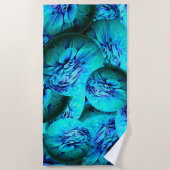 Serviette De Plage Boucles turquoise et bleue en optique 3D (Devant)