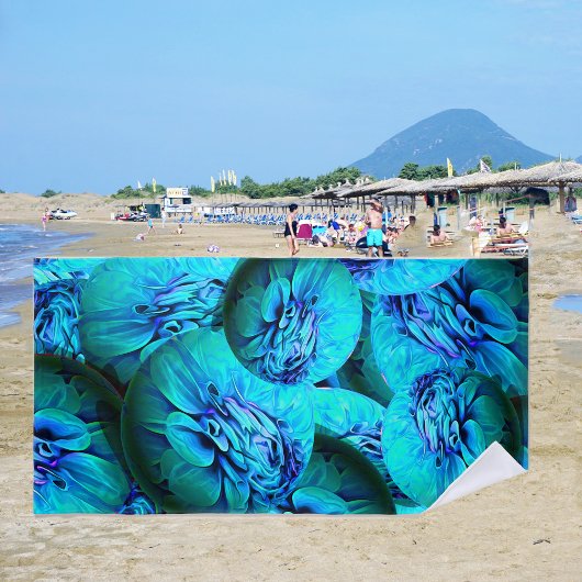 Serviette De Plage Boucles turquoise et bleue en optique 3D