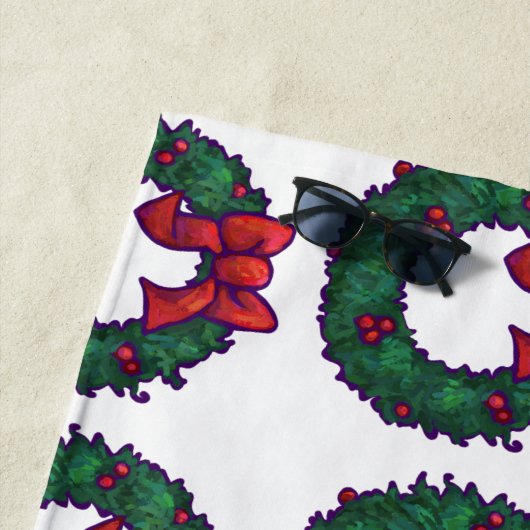 Serviette De Plage Boughs de Holly (En situation)