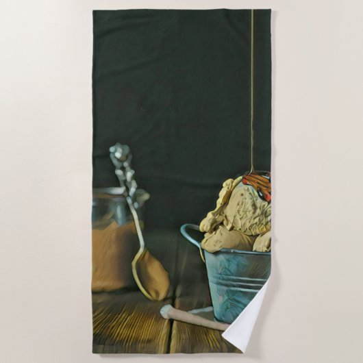 Serviette De Plage Boule de crème glacée au chocolat (Devant)