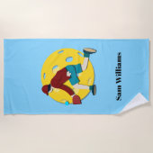 Serviette De Plage Boule de pique (Devant)