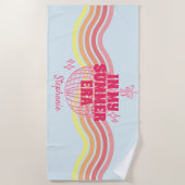 Serviette De Plage Boule Disco Rose Rétro Dans Mon Été (Devant)