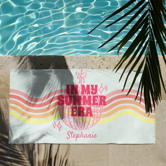 Serviette De Plage Boule Disco Rose Rétro Dans Mon Été