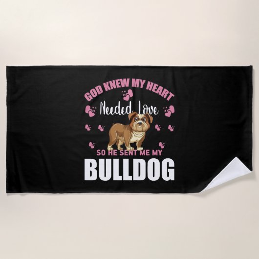 SERVIETTE DE PLAGE BOULEDOGUE (Devant)