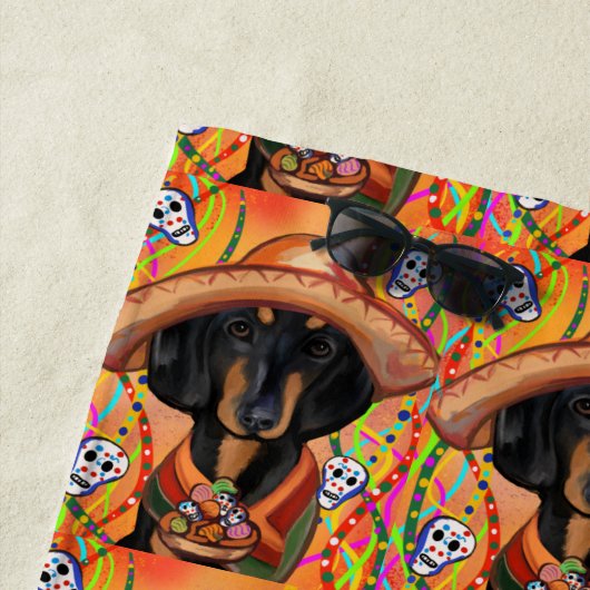 Serviette De Plage Bouledogue allemand nain, plus communément appelé  (En situation)