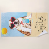 Serviette De Plage Bouledogue d'été (Devant)