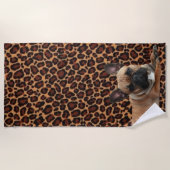 Serviette de plage bouledogue français (Devant)