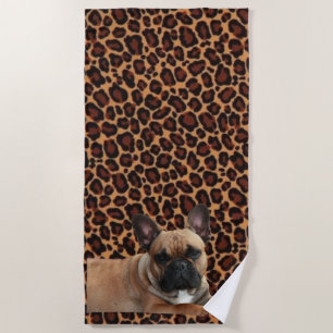 Serviette de plage bouledogue français