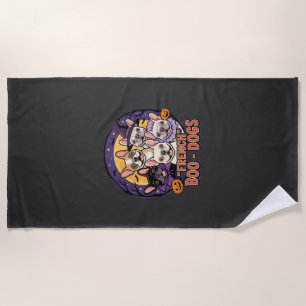 Serviette De Plage Bouledogue français Halloween Boo Dogs Vector