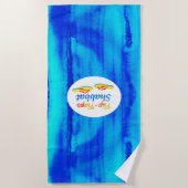 Serviette De Plage Boules à tongs de bleus Watery Shabbat (Devant)