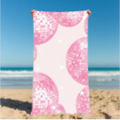 Serviette De Plage Boules Disco Rose, Style Rétro, Esthétique Fille