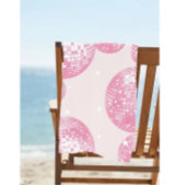 Serviette De Plage Boules Disco Rose, Style Rétro, Esthétique Fille