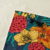 Serviette De Plage Bouquet et colibris tropicaux (En situation)
