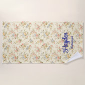 Serviette De Plage Bouquet Mixte d'ivoire Fête de Mariage Romantique  (Devant)