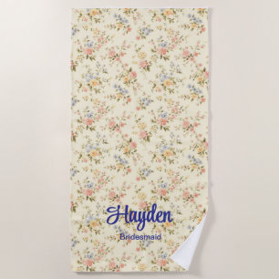 Serviette De Plage Bouquet Mixte d'ivoire Fête de Mariage Romantique