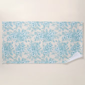 Serviette De Plage Bouquet Rose bleu Jardin Motif Floral (Devant)