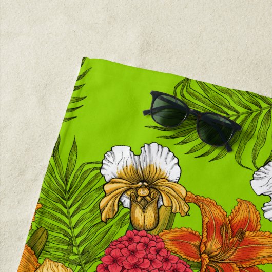 Serviette De Plage Bouquet tropical (En situation)