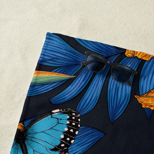 Serviette De Plage Bouquet tropical (En situation)