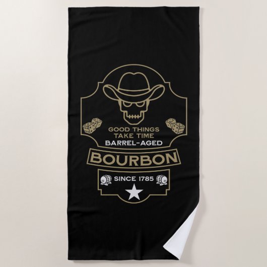 Serviette De Plage Bourbon Whiskey Art (Devant)