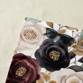 Serviette De Plage Bourgogne chic floral crème   (En situation)