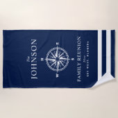 Serviette De Plage Boussole orientée nautique (Devant)
