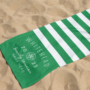 Serviette De Plage Boussole Rose de boussole Kelly Monogramme vert