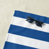 Serviette De Plage Boussole Rose nautique Bleu Royal Monogramme (En situation)
